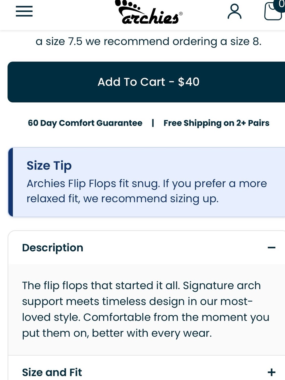 Archies | arch support flip flops white, like new W7 - Picture 6 of 16